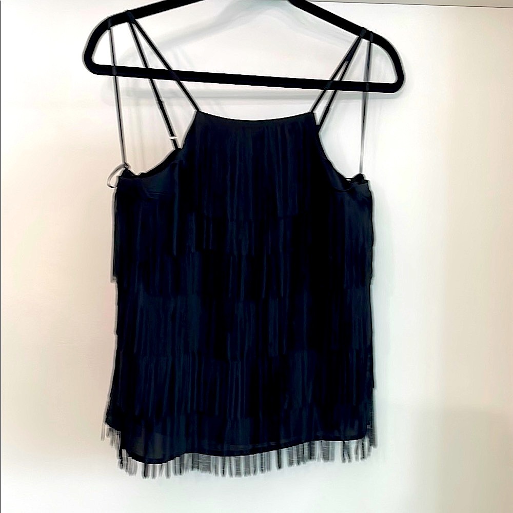 Playful Guess Black Fringe Camisole Top